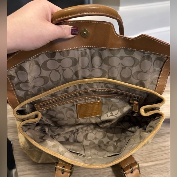 Coach C04S-9674 vintage suede flap-over boho SoHo leather accents Rare EUC w Tag - Picture 11 of 17